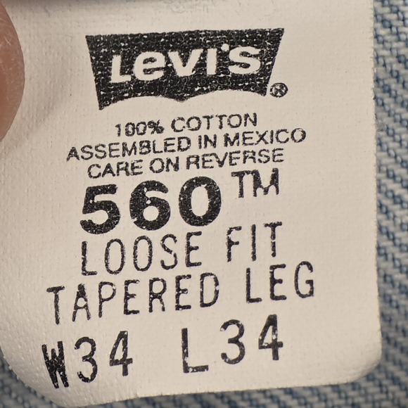 Vintage Levis 560 Orange Tab Jeans Mens 34 x 34 Loose Tapered 90s Skater Baggy - Picture 6 of 13